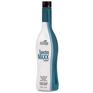 The image features a bottle of Sisel's Spectra MAXX®, a liquid dietary supplement packed with trace minerals, antioxidants, and vitamins. This product illustrates the importance of dietary management in maintaining optimal health through comprehensive wellness supplements.